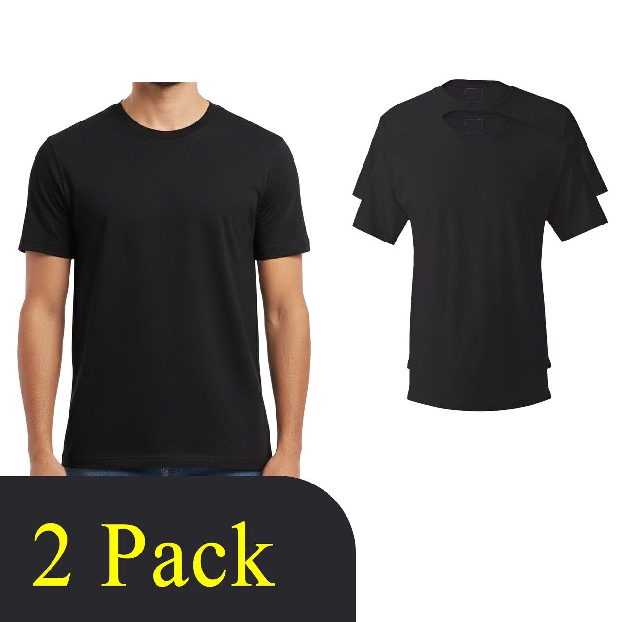 Black DIY Cotton Shirt Ideal for Crafts, Hanes Men's Essential-T Cotton T-Shirt